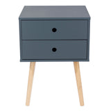 Wooden Bedside Cabinet With 2 Drawers And Wooden Legs - Options