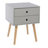 Wooden Bedside Cabinet With 2 Drawers And Wooden Legs - Options
