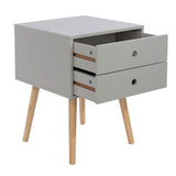 Wooden Bedside Cabinet With 2 Drawers And Wooden Legs - Options
