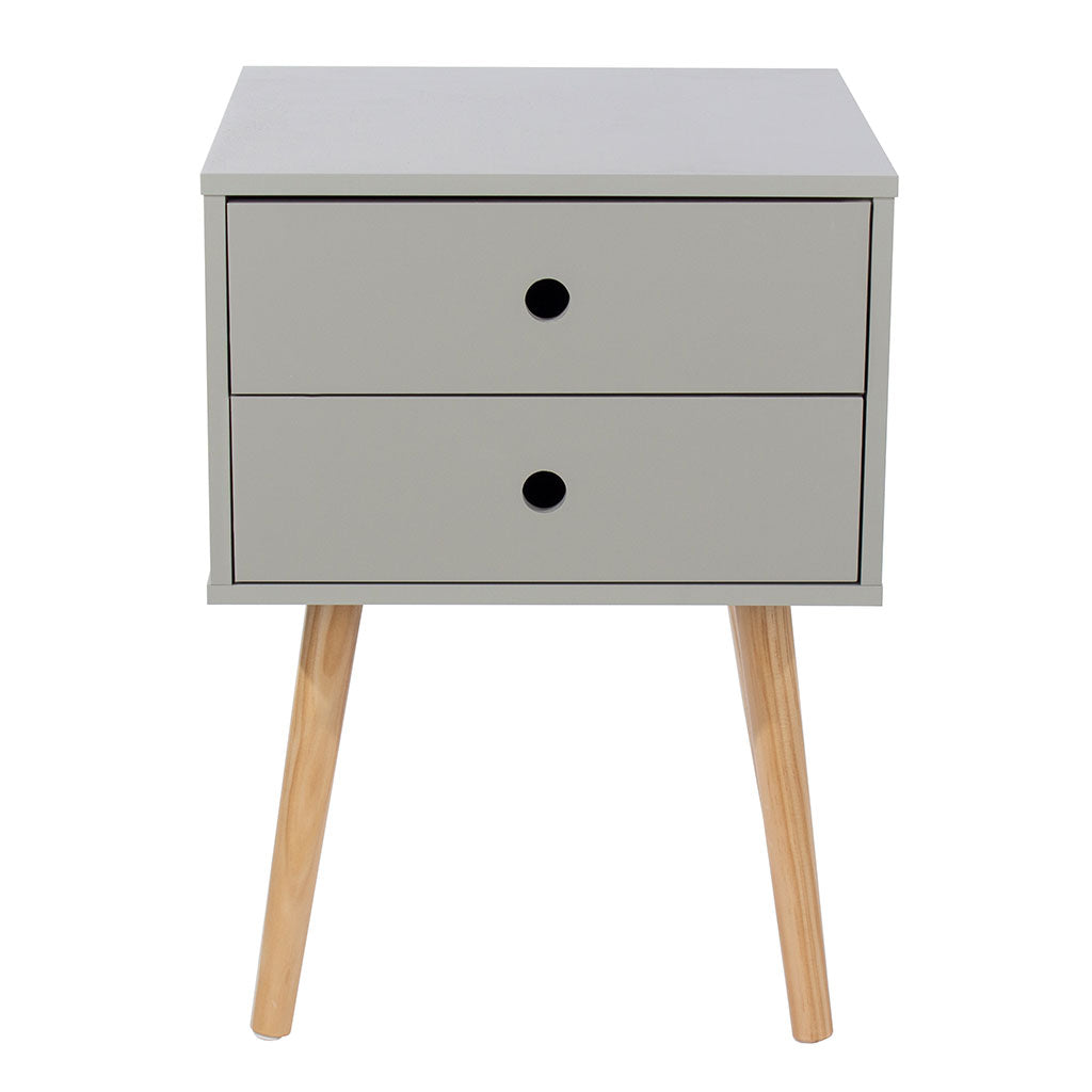 Wooden Bedside Cabinet With 2 Drawers And Wooden Legs - Options