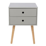 Wooden Bedside Cabinet With 2 Drawers And Wooden Legs - Options