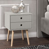 Wooden Bedside Cabinet With 2 Drawers And Wooden Legs - Options