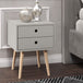 Wooden Bedside Cabinet With 2 Drawers And Wooden Legs - Options