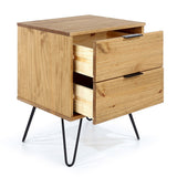 Wooden Bedside Cabinet With 2 Drawers - Augusta