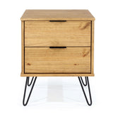 Wooden Bedside Cabinet With 2 Drawers - Augusta