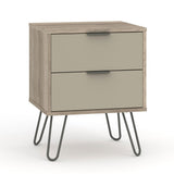 Wooden Bedside Cabinet With 2 Drawers - Augusta
