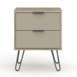 Wooden Bedside Cabinet With 2 Drawers - Augusta