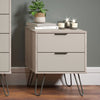 Wooden Bedside Cabinet With 2 Drawers - Augusta