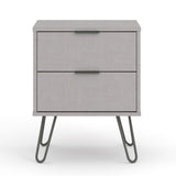 Wooden Bedside Cabinet With 2 Drawers - Augusta
