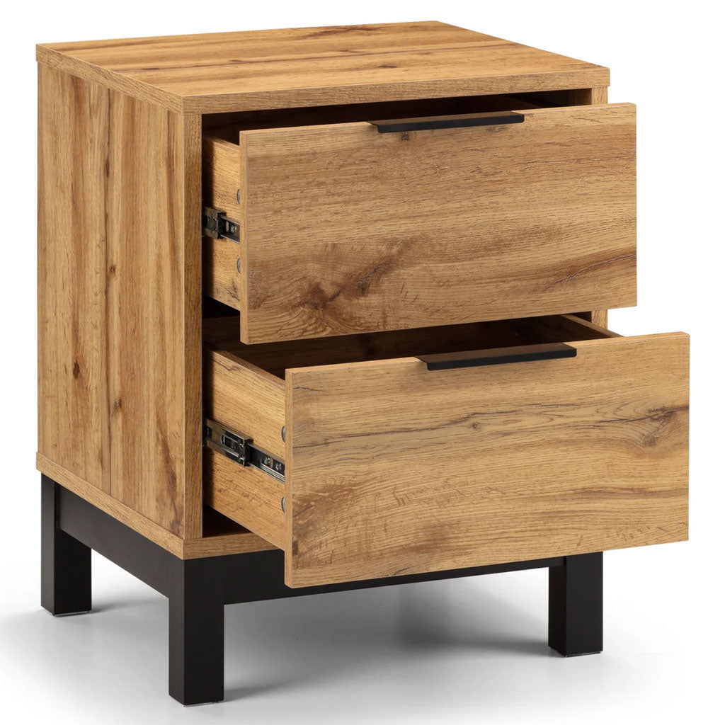 Wooden Bedside Cabinet With 2 Drawers - Bali