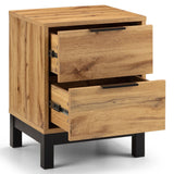 Wooden Bedside Cabinet With 2 Drawers - Bali
