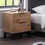 Wooden Bedside Cabinet With 2 Drawers - Bali