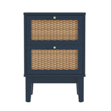 Wooden Bedside Cabinet With 2 Drawers - Bordeaux