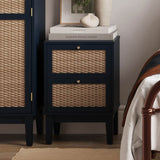 Wooden Bedside Cabinet With 2 Drawers - Bordeaux