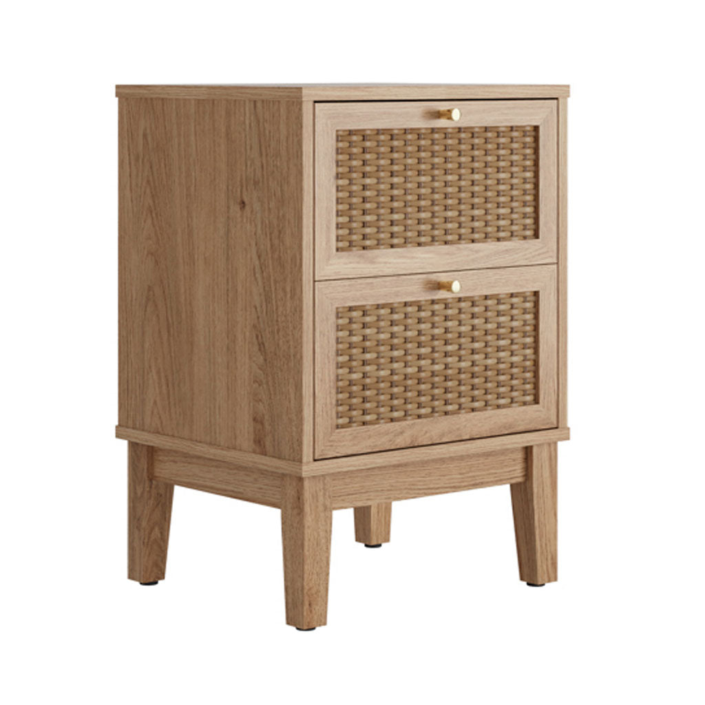 Wooden Bedside Cabinet With 2 Drawers - Bordeaux