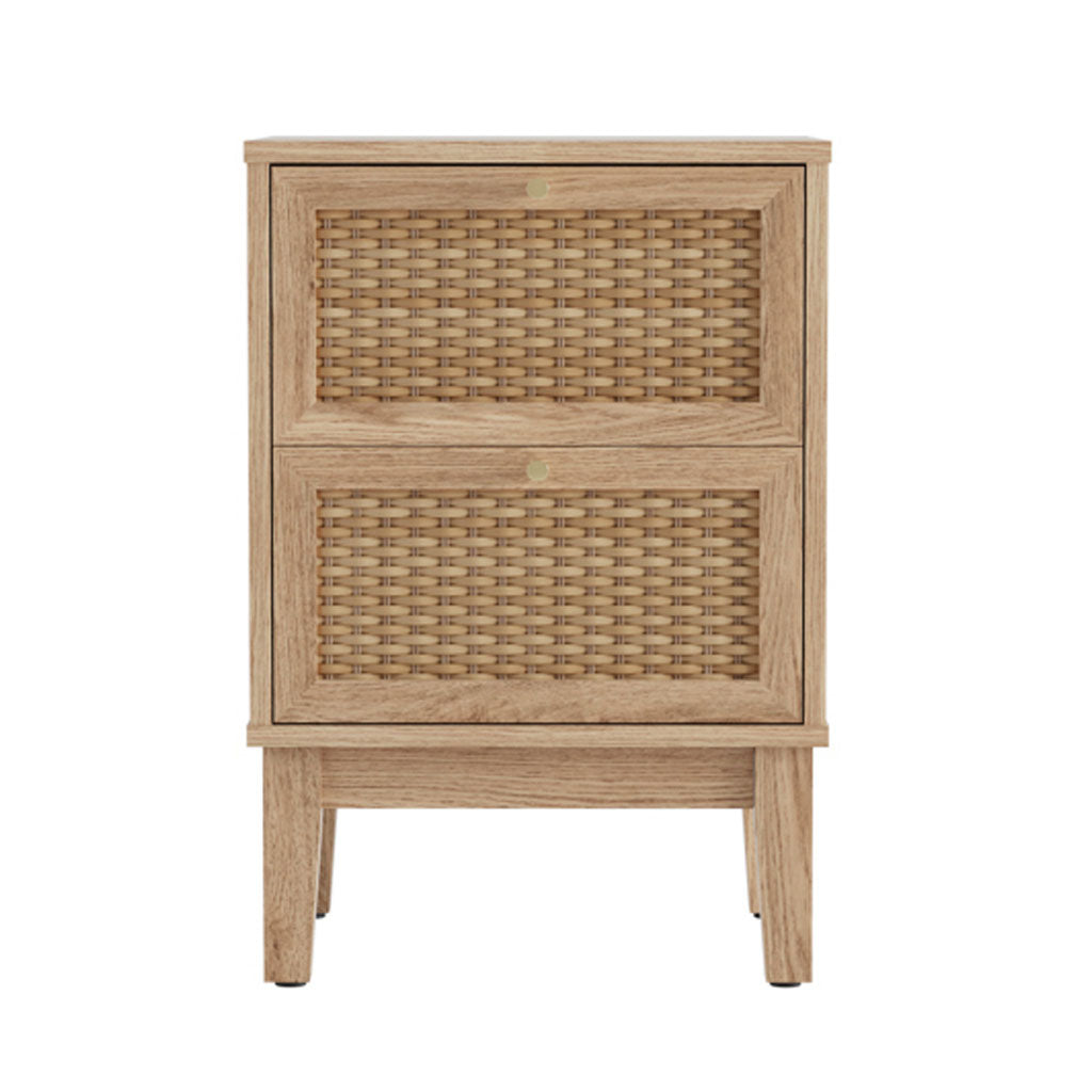 Wooden Bedside Cabinet With 2 Drawers - Bordeaux