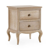Wooden Bedside Cabinet With 2 Drawers - Camille
