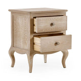 Wooden Bedside Cabinet With 2 Drawers - Camille