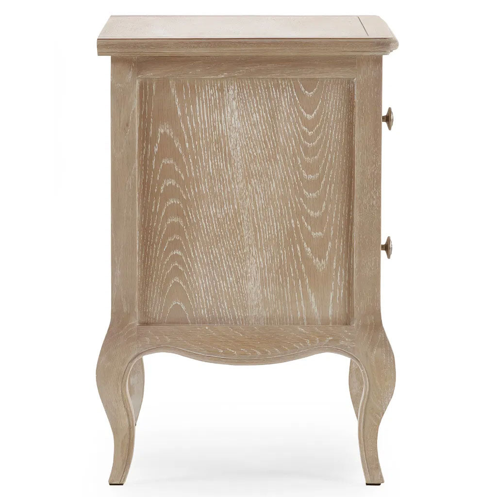 Wooden Bedside Cabinet With 2 Drawers - Camille