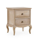 Wooden Bedside Cabinet With 2 Drawers - Camille