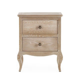 Wooden Bedside Cabinet With 2 Drawers - Camille