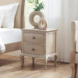 Wooden Bedside Cabinet With 2 Drawers - Camille
