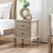 Wooden Bedside Cabinet With 2 Drawers - Camille
