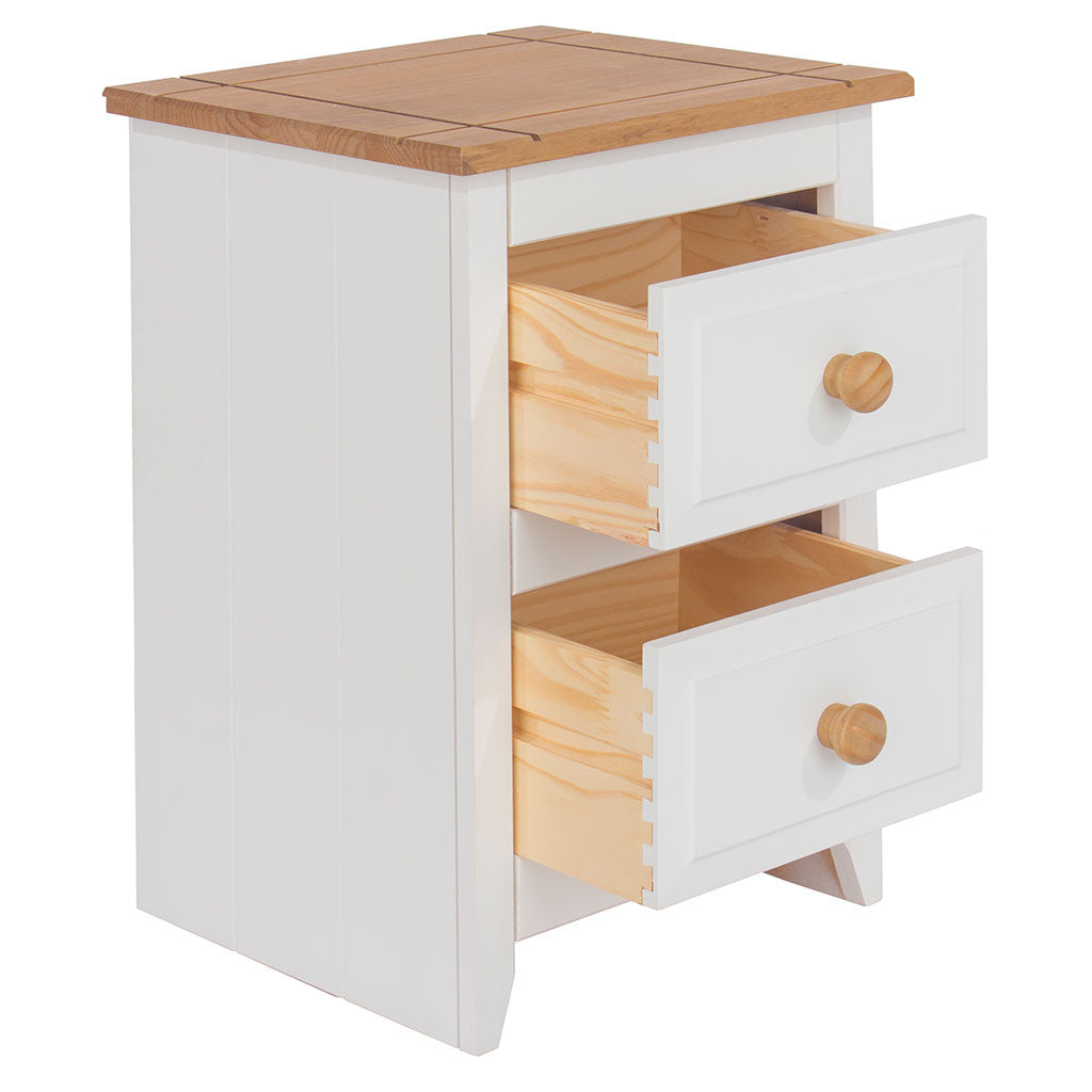 Wooden Bedside Cabinet With 2 Drawers - Capri