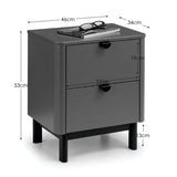 Wooden Bedside Cabinet With 2 Drawers - Chloe
