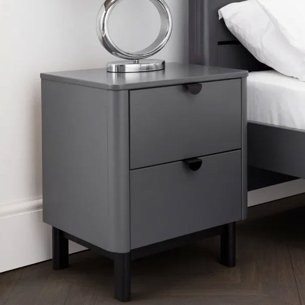 Wooden Bedside Cabinet With 2 Drawers - Chloe