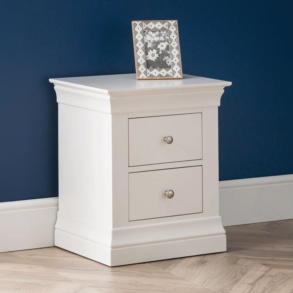 Wooden Bedside Cabinet With 2 Drawers - Clermont
