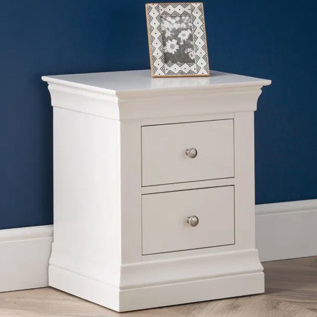 Wooden Bedside Cabinet With 2 Drawers - Clermont