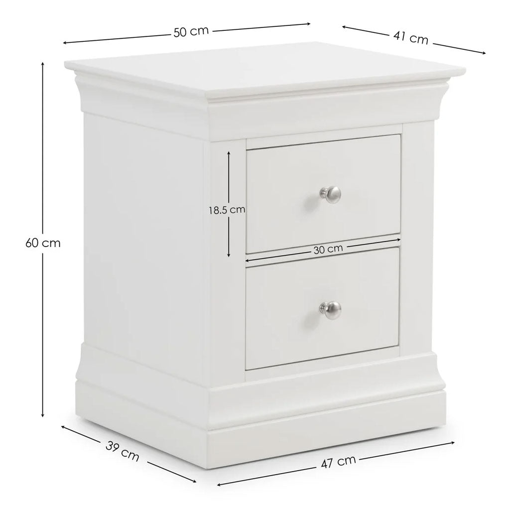 Wooden Bedside Cabinet With 2 Drawers - Clermont