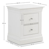 Wooden Bedside Cabinet With 2 Drawers - Clermont