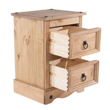 Wooden Bedside Cabinet With 2 Drawers - Corona