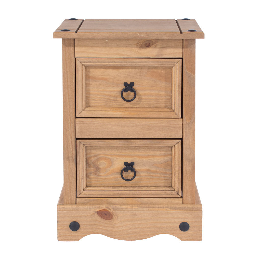 Wooden Bedside Cabinet With 2 Drawers - Corona