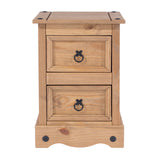 Wooden Bedside Cabinet With 2 Drawers - Corona