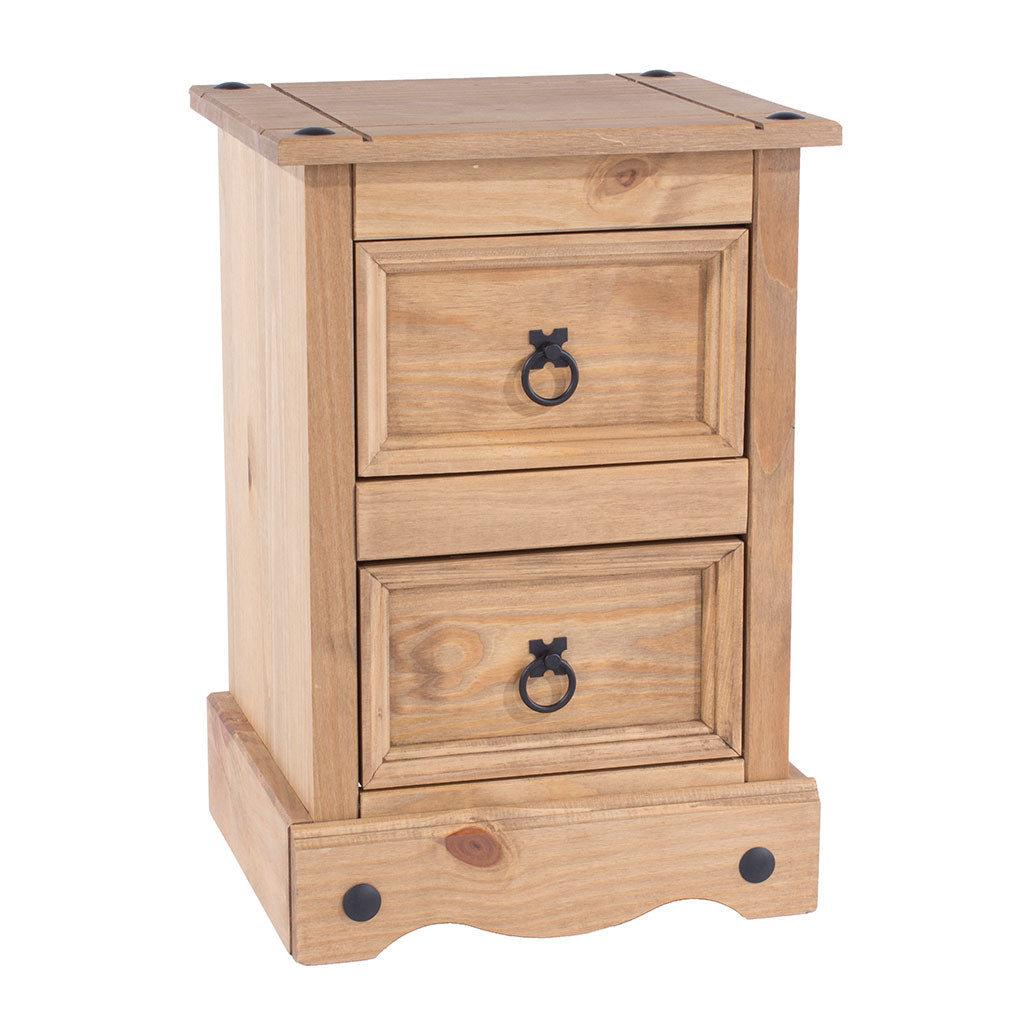 Wooden Bedside Cabinet With 2 Drawers - Corona