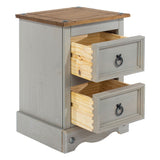 Wooden Bedside Cabinet With 2 Drawers - Corona