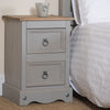 Wooden Bedside Cabinet With 2 Drawers - Corona