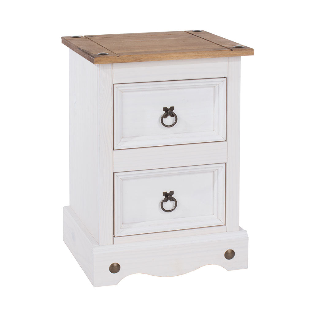 Wooden Bedside Cabinet With 2 Drawers - Corona