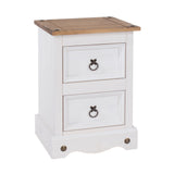Wooden Bedside Cabinet With 2 Drawers - Corona