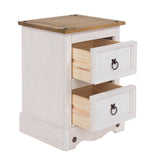 Wooden Bedside Cabinet With 2 Drawers - Corona