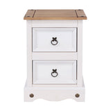 Wooden Bedside Cabinet With 2 Drawers - Corona