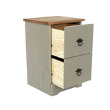 Wooden Bedside Cabinet With 2 Drawers - Corona Compact