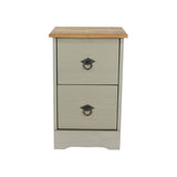 Wooden Bedside Cabinet With 2 Drawers - Corona Compact