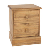 Wooden Bedside Cabinet With 2 Drawers - Cotswold