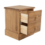 Wooden Bedside Cabinet With 2 Drawers - Cotswold