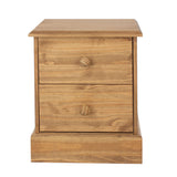 Wooden Bedside Cabinet With 2 Drawers - Cotswold