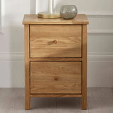 Wooden Bedside Cabinet With 2 Drawers - Coxmoor